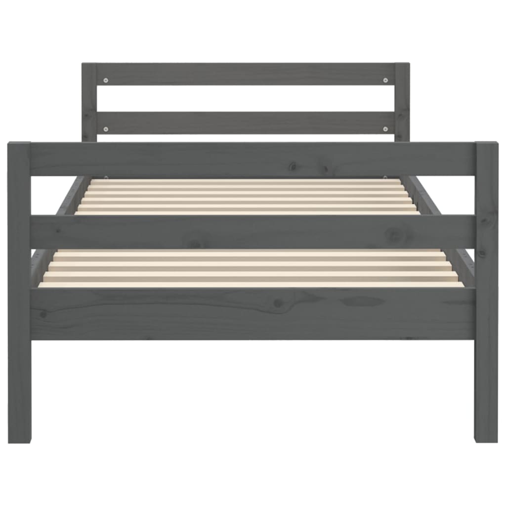 Giroletto Grigio 90x200 cm in Legno Massello di Pino - homemem39