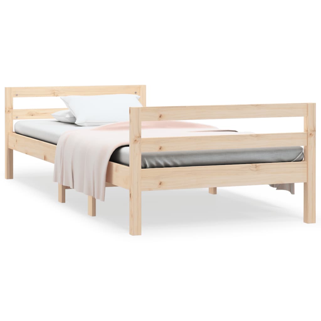 Letto senza Materasso 90x190 cm in Legno Massello di Pino | homemem39