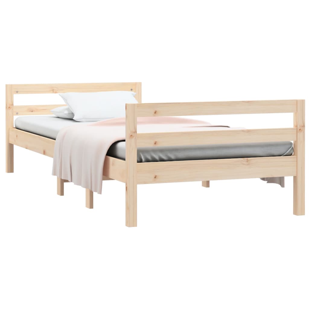 Letto senza Materasso 90x190 cm in Legno Massello di Pino - homemem39