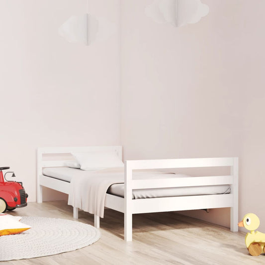 Letto senza Materasso Bianco 90x190 cm in Legno Massello Pino - homemem39