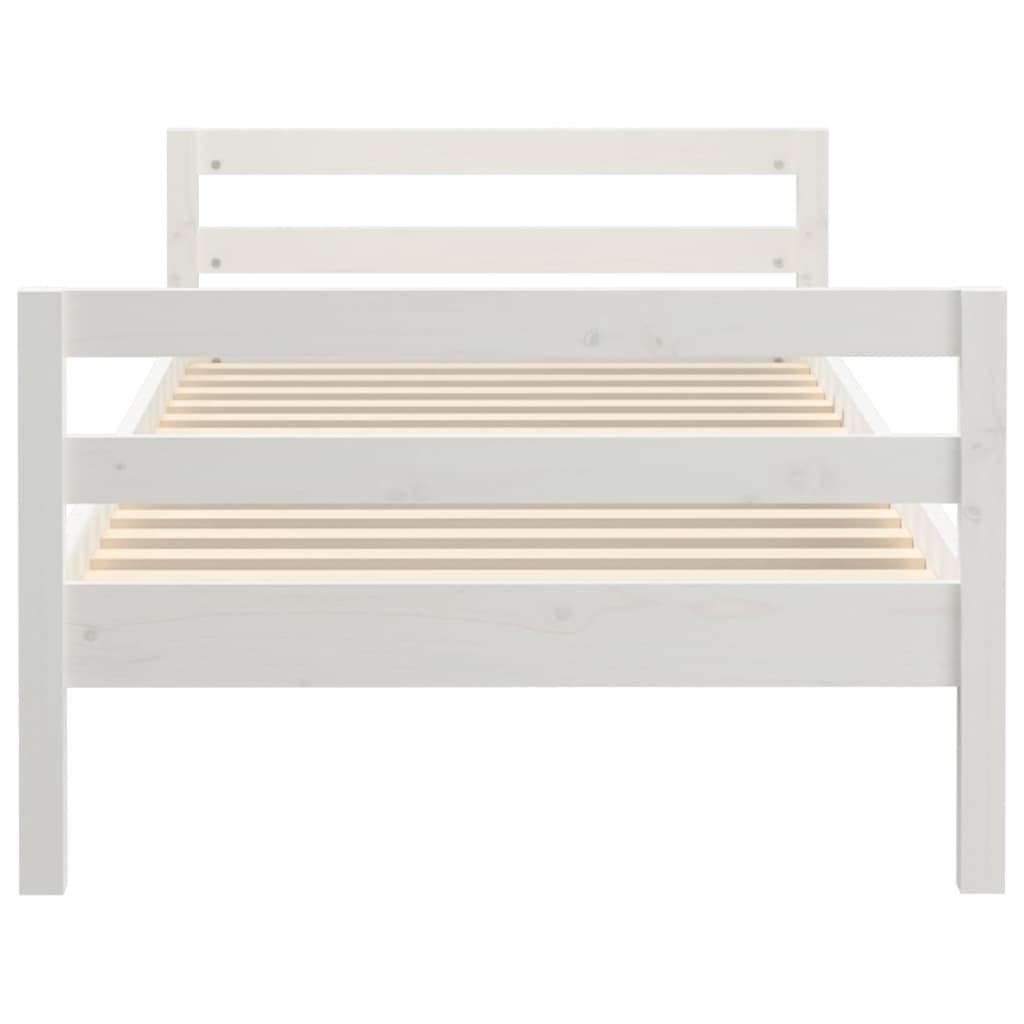 Giroletto senza Materasso Bianco 75x190 Legno Massello di Pino | homemem39