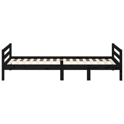 Giroletto Nero 75x190 cm in Legno Massello di Pino - homemem39