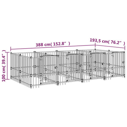 Gabbia per Cani da Esterno in Acciaio 7,51 m² | homemem39
