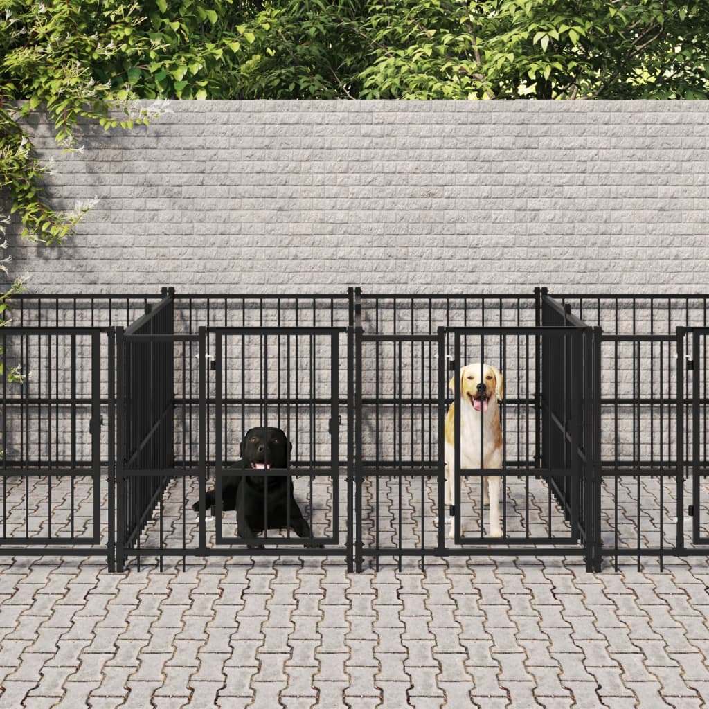 Gabbia per Cani da Esterno in Acciaio 18,77 m² | homemem39