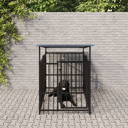 Gabbia per Cani da Esterno con Tetto in Acciaio 1,88 m² | homemem39
