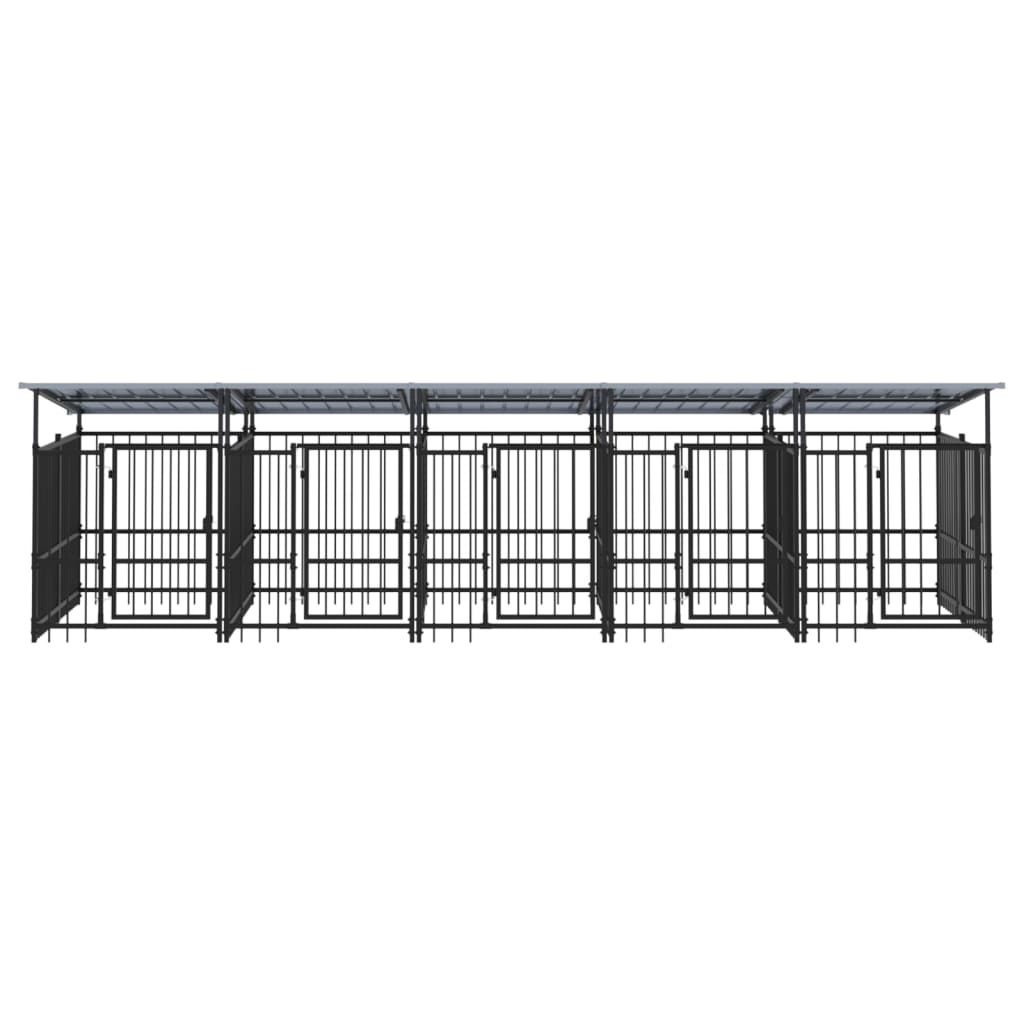 Gabbia per Cani da Esterno con Tetto in Acciaio 9,38 m² | homemem39