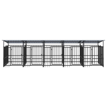 Gabbia per Cani da Esterno con Tetto in Acciaio 9,38 m² | homemem39