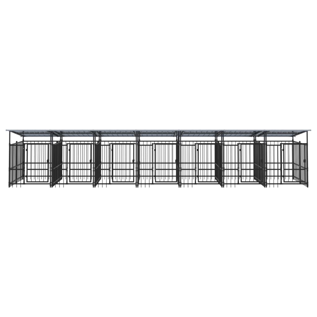 Gabbia per Cani da Esterno con Tetto in Acciaio 13,14 m² | homemem39