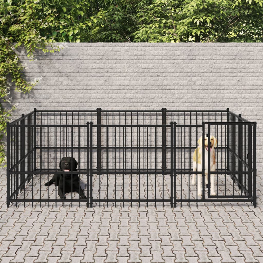 Gabbia per Cani da Esterno in Acciaio 5,63 m² | homemem39