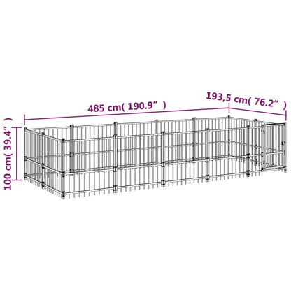 Gabbia per Cani da Esterno in Acciaio 9,38 m² | homemem39