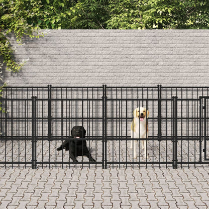 Gabbia per Cani da Esterno in Acciaio 9,38 m² | homemem39