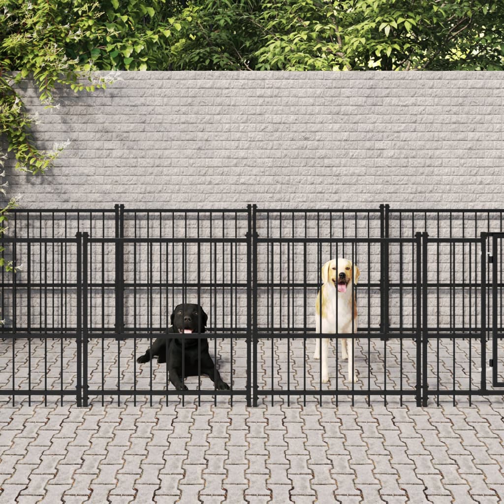 Gabbia per Cani da Esterno in Acciaio 16,89 m² | homemem39