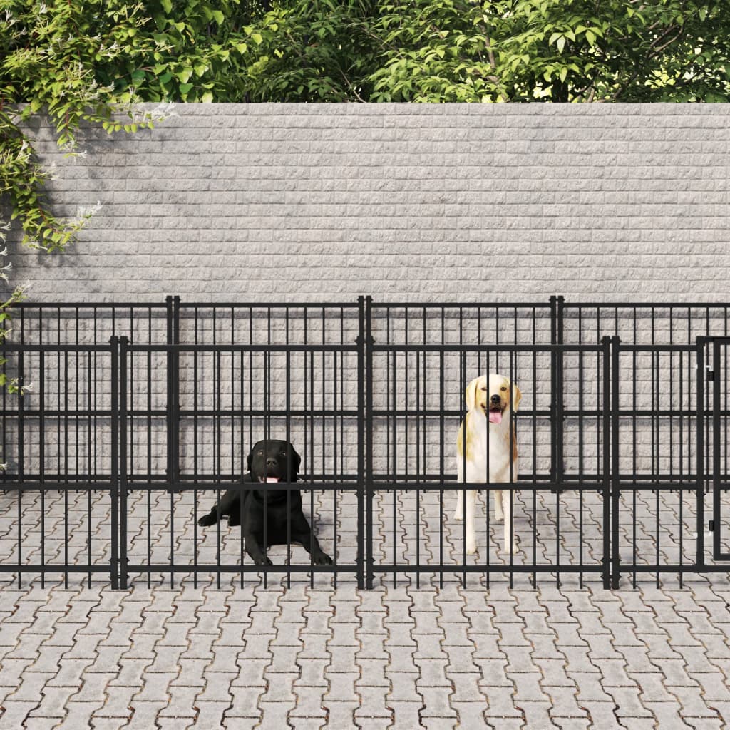 Gabbia per Cani da Esterno in Acciaio 18,77 m² | homemem39