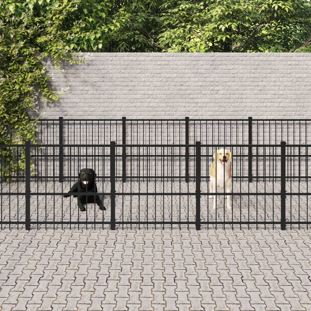 Gabbia per Cani da Esterno in Acciaio 22,58 m² | homemem39