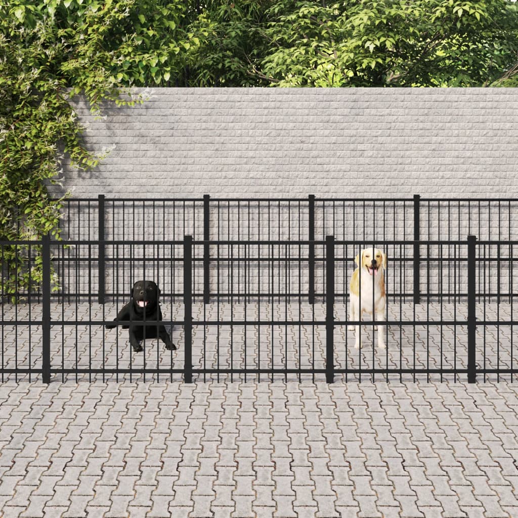 Gabbia per Cani da Esterno in Acciaio 28,23 m² | homemem39