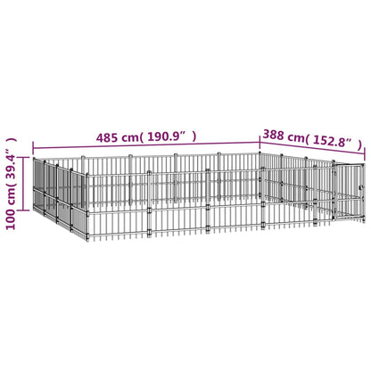 Gabbia per Cani da Esterno in Acciaio 18,82 m² | homemem39