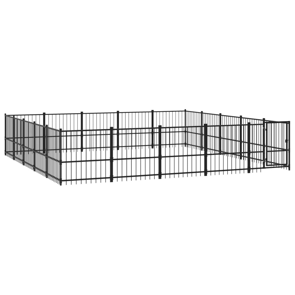 Gabbia per Cani da Esterno in Acciaio 23,52 m² | homemem39