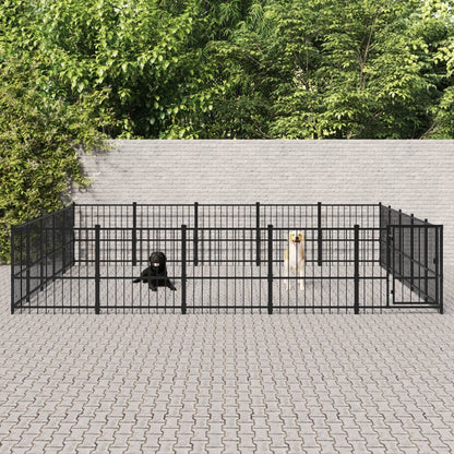 Gabbia per Cani da Esterno in Acciaio 23,52 m² | homemem39