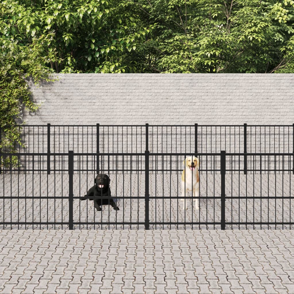 Gabbia per Cani da Esterno in Acciaio 32,93 m² | homemem39