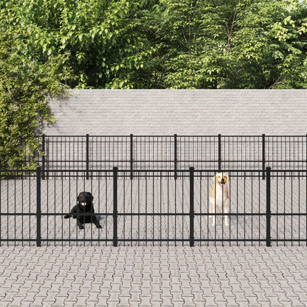 Gabbia per Cani da Esterno in Acciaio 59,28 m² | homemem39