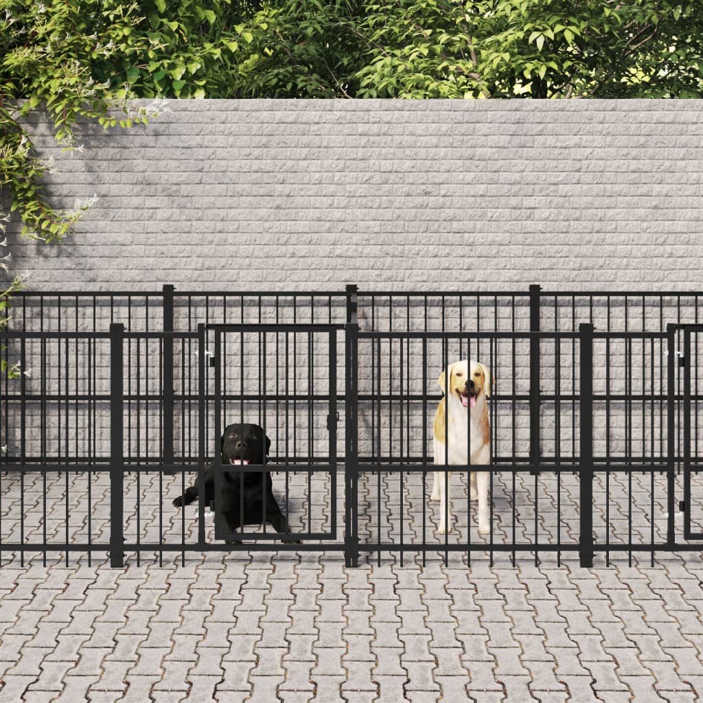 Gabbia per Cani da Esterno in Acciaio 7,51 m² | homemem39