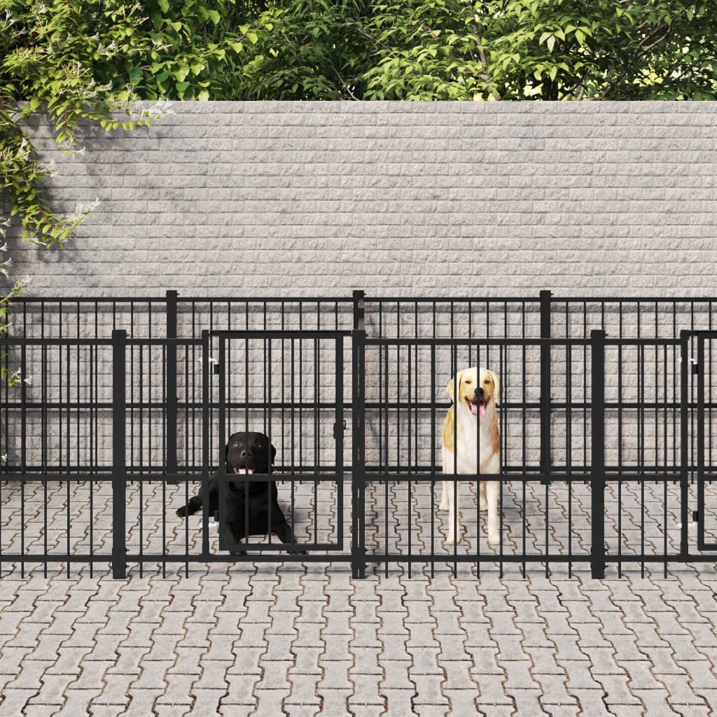 Gabbia per Cani da Esterno in Acciaio 15,02 m² | homemem39