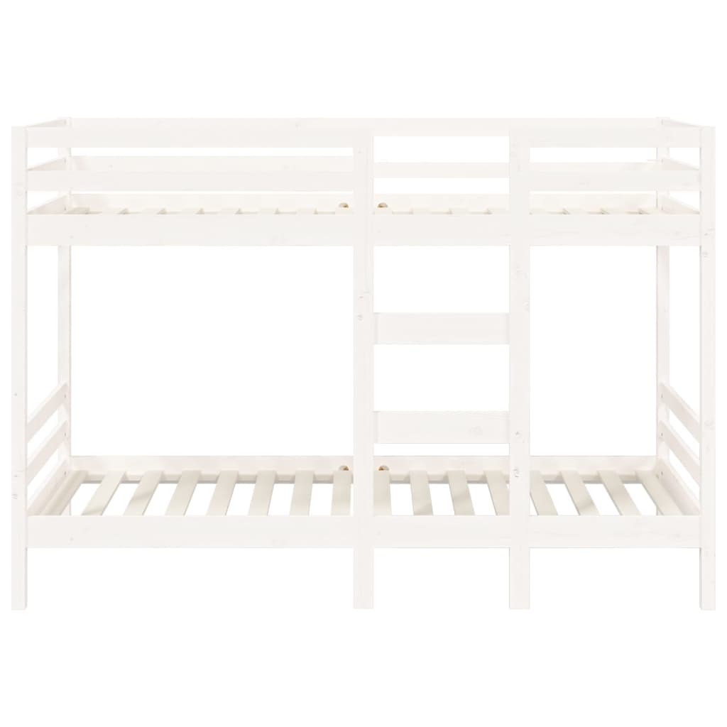 Letto a Castello Bianco 80x200 cm in Legno Massello di Pino | homemem39