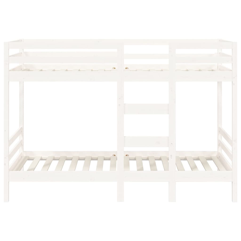 Letto a Castello senza Materasso Bianco 90x190cm Massello Pino