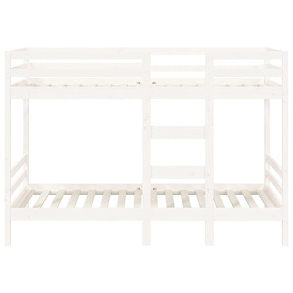 Letto a Castello senza Materasso Bianco 90x190cm Massello Pino