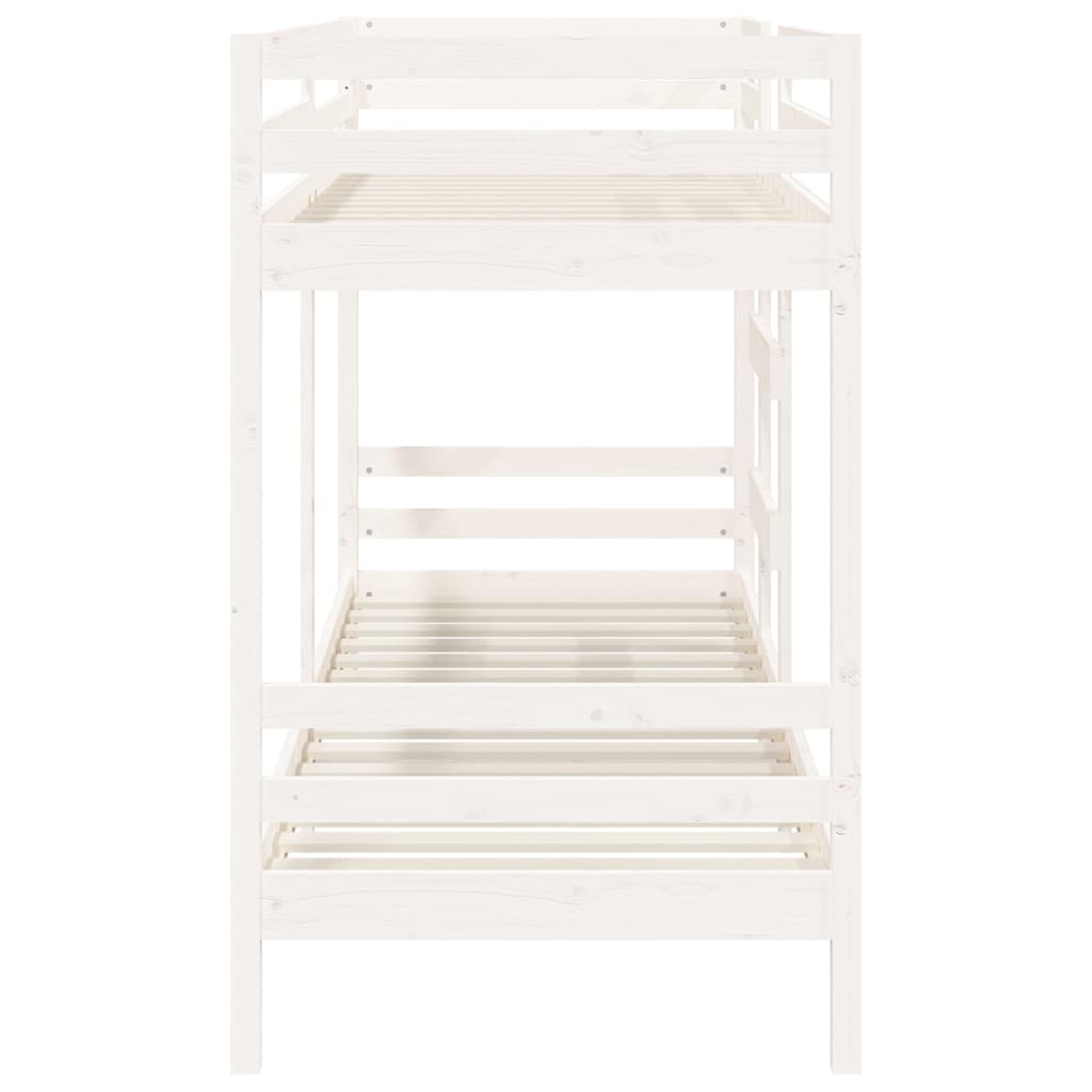 Letto a Castello senza Materasso Bianco 90x190cm Massello Pino | homemem39
