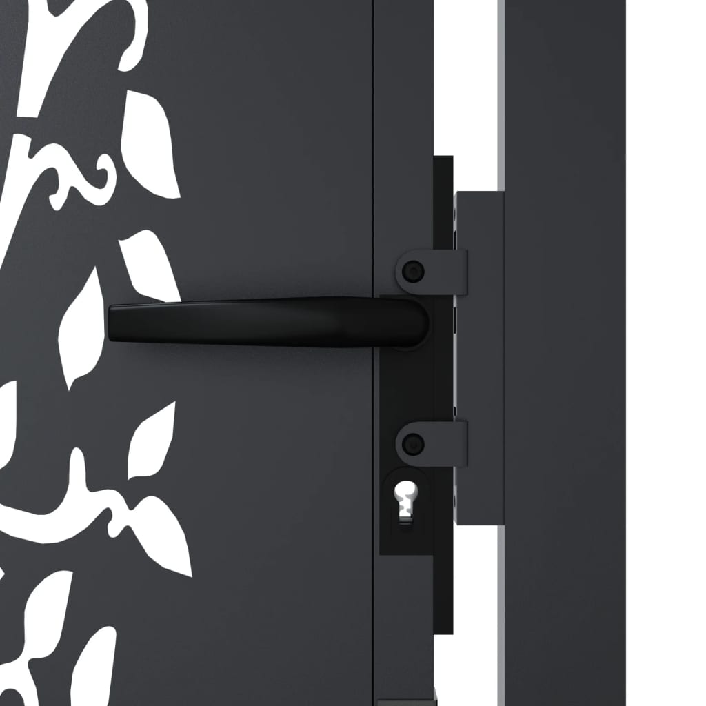 Cancello da giardino antracite 100x75 cm in acciaio con design ad albero | homemem39