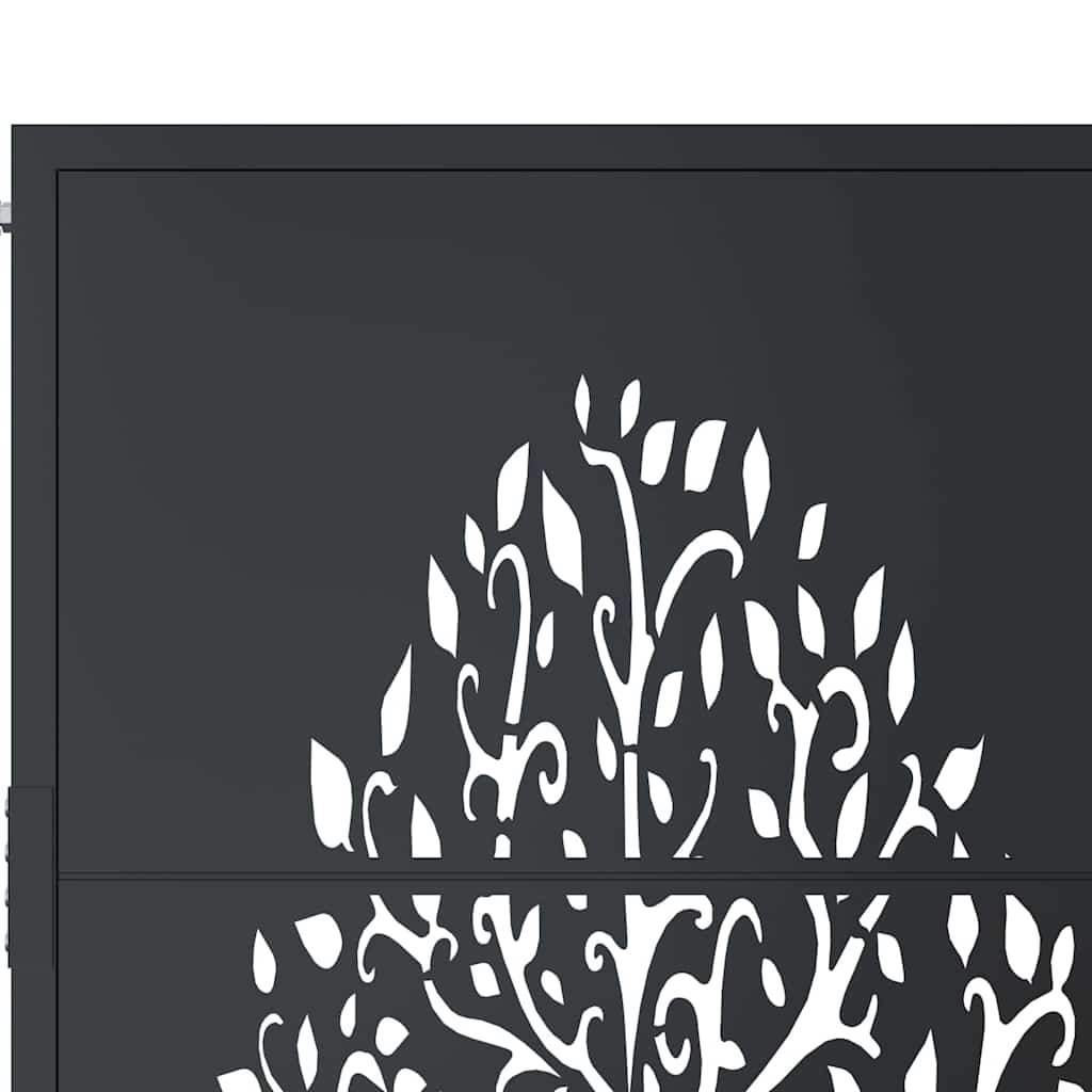 Cancello da giardino antracite 100x100 cm in acciaio con design ad albero | homemem39