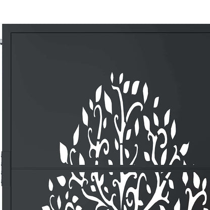 Cancello da giardino antracite 100x100 cm in acciaio con design ad albero | homemem39