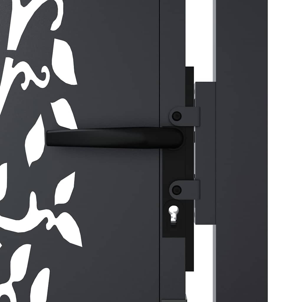 Cancello da giardino antracite 100x100 cm in acciaio con design ad albero | homemem39