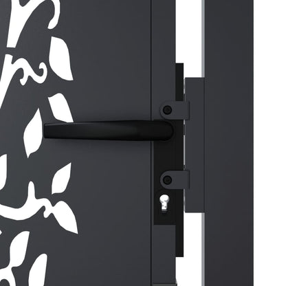 Cancello da giardino antracite 100x125 cm in acciaio con design ad albero | homemem39