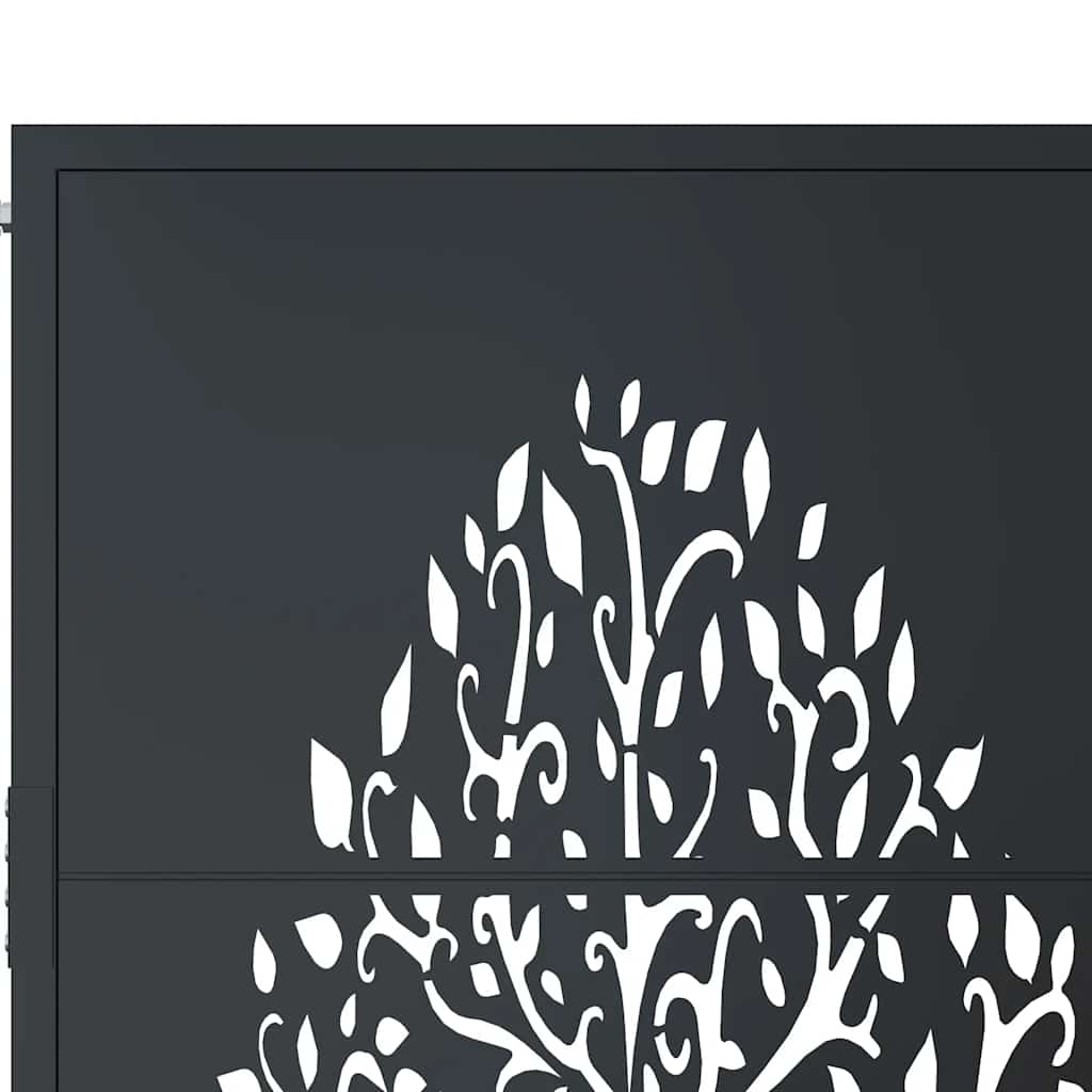 Cancello da giardino antracite 100x175 cm in acciaio con design ad albero | homemem39