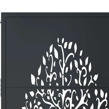 Cancello da giardino antracite 100x175 cm in acciaio con design ad albero | homemem39