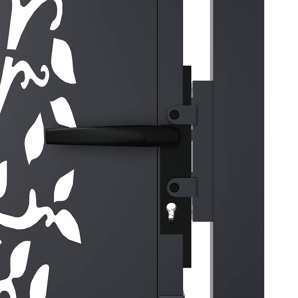 Cancello da giardino antracite 100x175 cm in acciaio con design ad albero | homemem39
