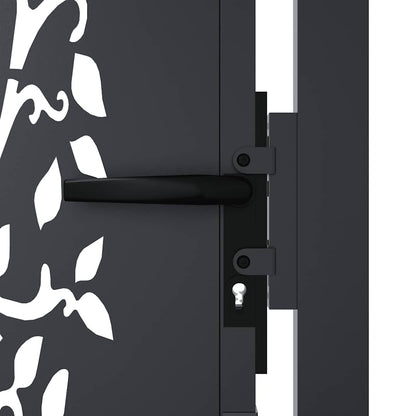 Cancello da giardino antracite 100x200 cm in acciaio con design ad albero | homemem39