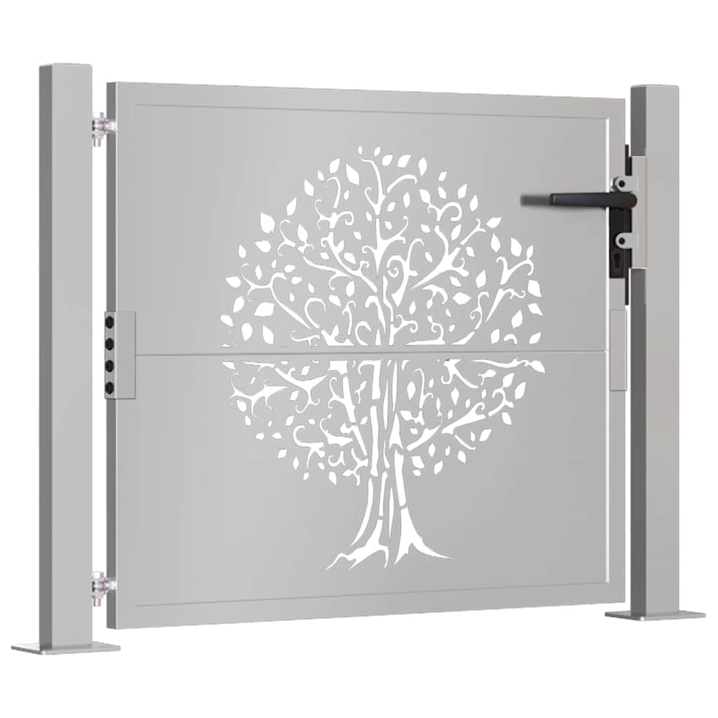 Cancello da giardino 100x75 cm in acciaio Corten con design ad albero