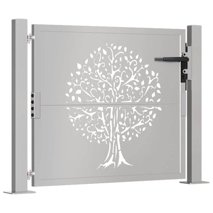 Cancello da giardino 100x75 cm in acciaio Corten con design ad albero