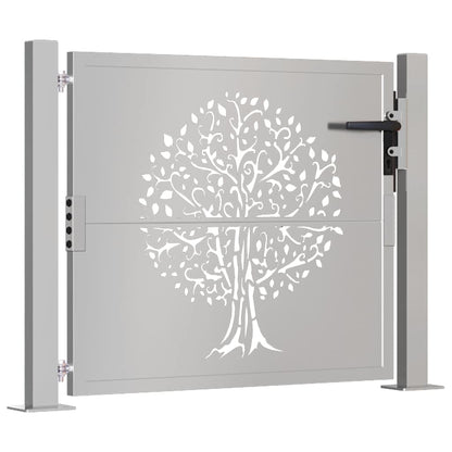 Cancello da giardino 100x100 cm in acciaio Corten con design ad albero