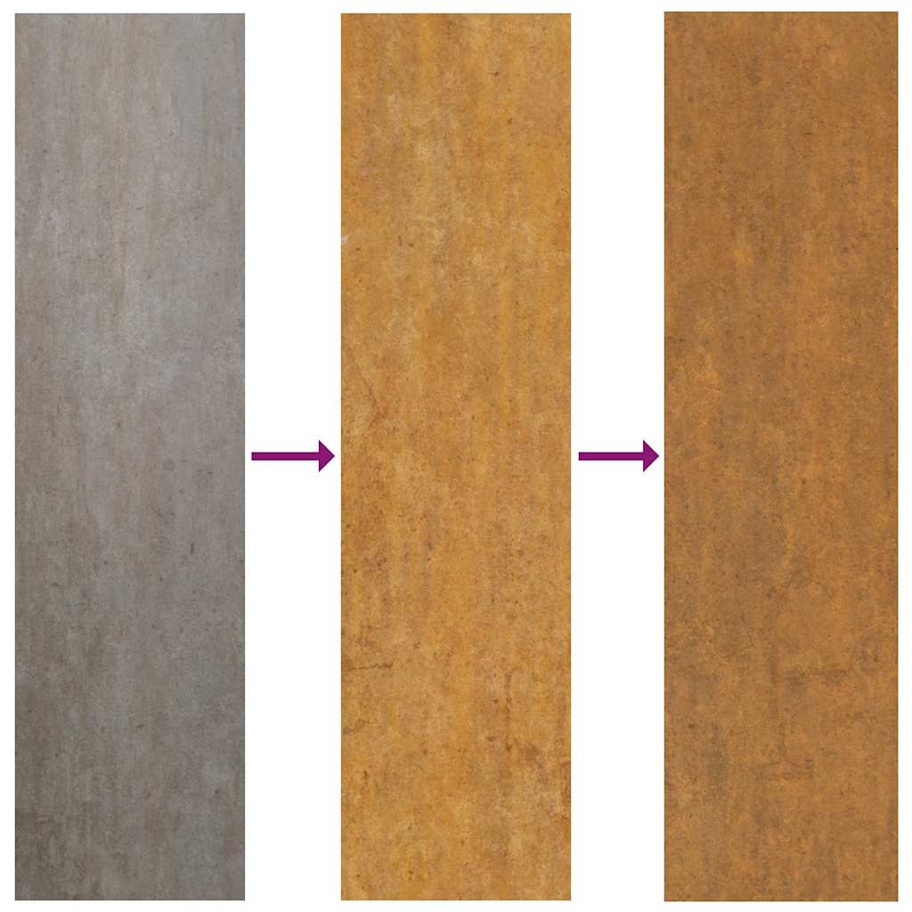 Cancello da giardino 100x100 cm in acciaio Corten con design ad albero | homemem39