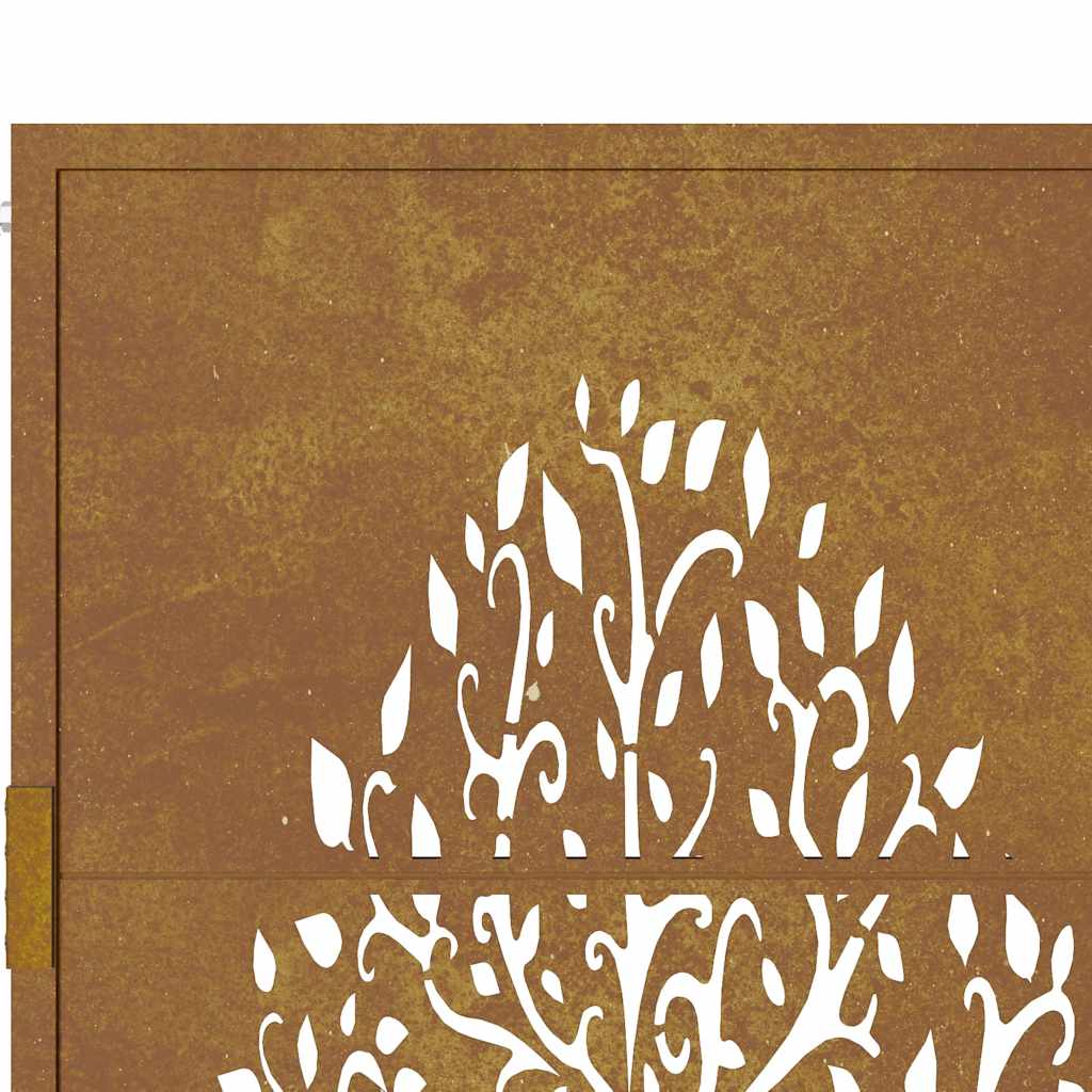 Cancello da giardino 100x100 cm in acciaio Corten con design ad albero | homemem39