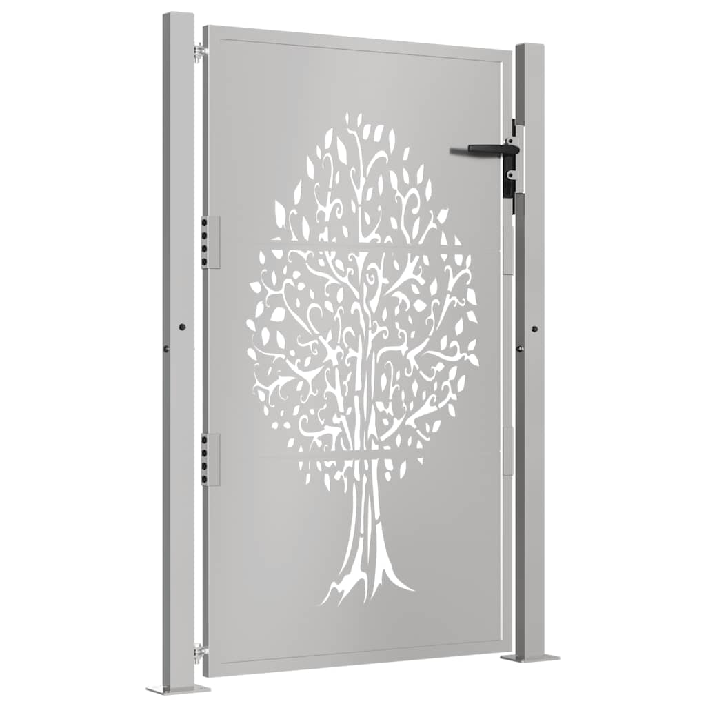 Cancello da giardino 100x125 cm in acciaio Corten con design ad albero | homemem39