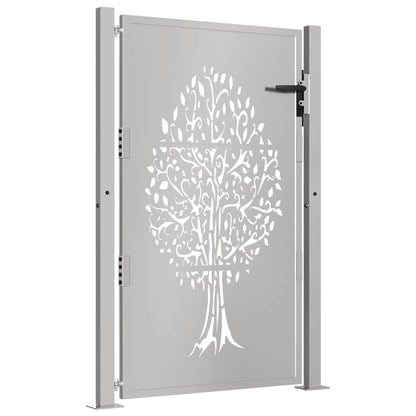 Cancello da giardino 100x125 cm in acciaio Corten con design ad albero | homemem39