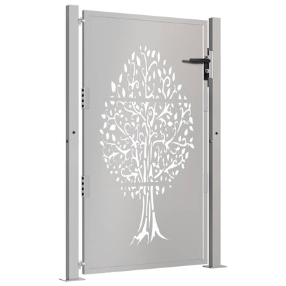 Cancello da giardino 100x150 cm in acciaio Corten con design ad albero
