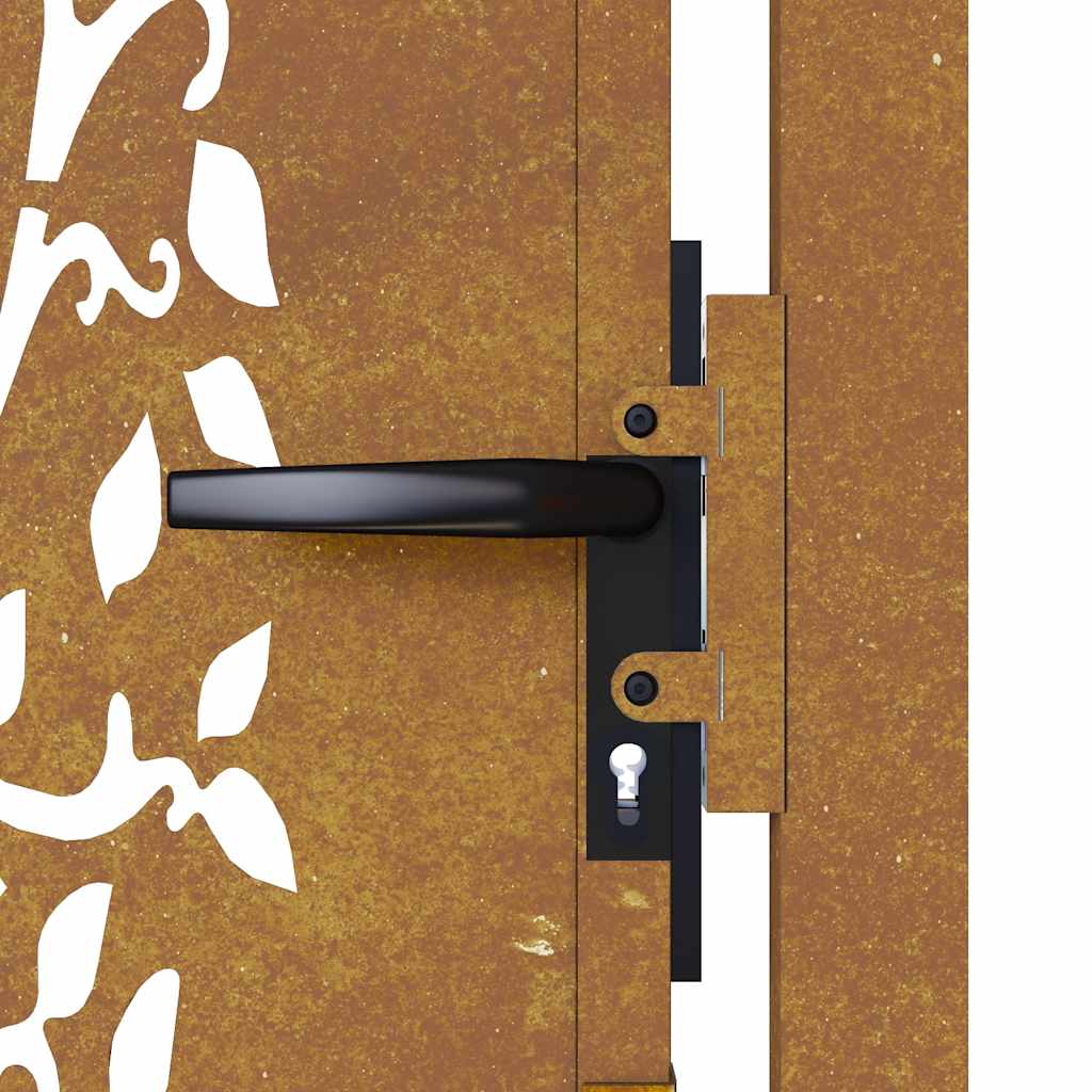 Cancello da giardino 100x150 cm in acciaio Corten con design ad albero | homemem39