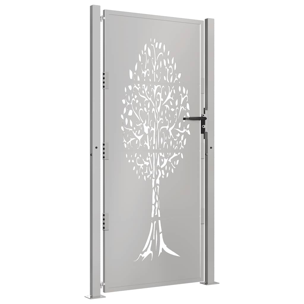 Cancello da giardino 100x200 cm in acciaio Corten con design ad albero | homemem39