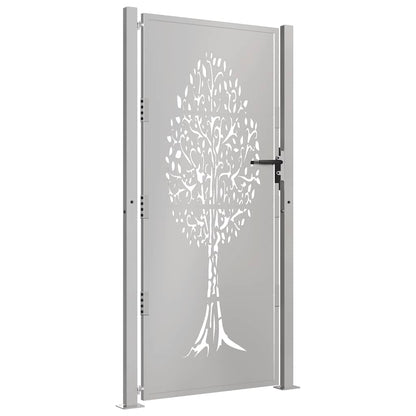 Cancello da giardino 100x200 cm in acciaio Corten con design ad albero | homemem39